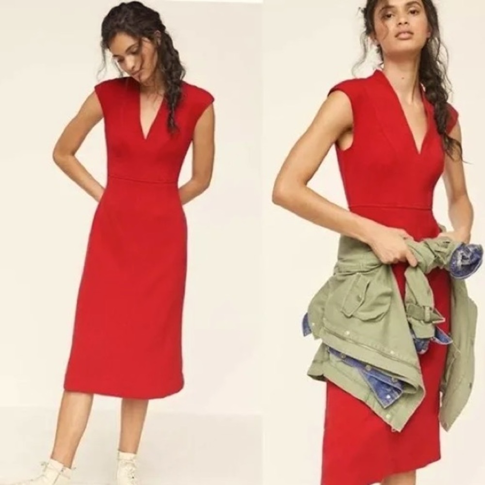 NWT Anthropologie Red Sheath Dress